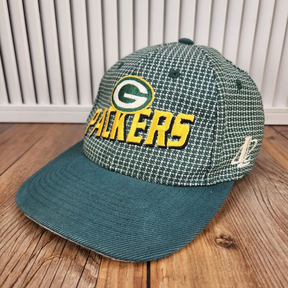 VTG 90s Pro Line Logo Athletic Green Bay Packers Hat Green Yellow Wool Blend NFL